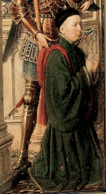  A Man, detail of donor from the Dresden Triptych (Jan van Eyck)  (1387-1441)   Staatliche Kunstsammlungen, Dresden,   Gemaldegalerie Alte Meister