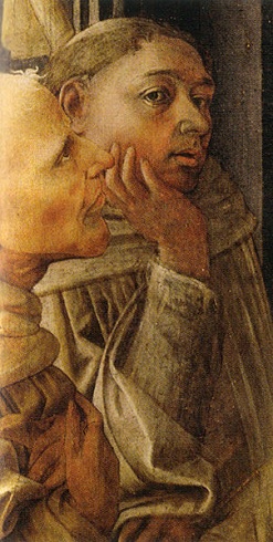 Self-Portrait, ca. 1441-1447,detail from The Coronation of Mary (Fra Filippo Lippi) (ca. 1406-1469)  Galleria degli Uffizi, Firenze