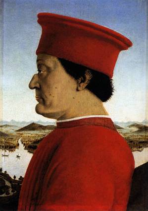 Federico da Montefeltro, ca. 1465-1466  (Piero della Francesca) (1416-1492)    Galleria defli Uffizi, Firenze 