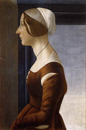 A Lady, ca. 1475  (Sandro Botticelli) (1445-1510)  Galleria Palatina (Palazzo Pitti), Florence 