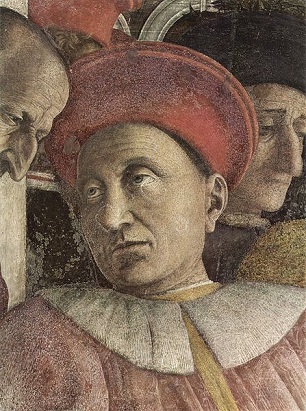 Ludovico II Gonzaga, 1474, detail from Camera degli Sposi  (Andrea Mantegna)(1431-1506) Palazzo Ducale di Mantova  