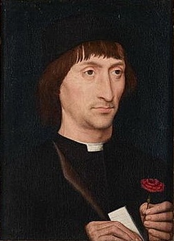 A Man with a pink, ca. 1475 (Hans Memling) (ca. 1433-1494)   The Morgan Library and Museum, New York, NY  
