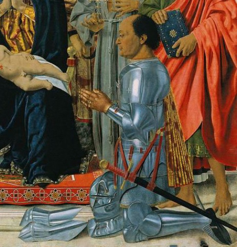 Federico III da Montefeltro, Duke of Urbino, ca. 1472 detail from Montefeltro Altarpiece (Piero della Francesca) (1415-1592)  Pinacoteca di Brera, Milano