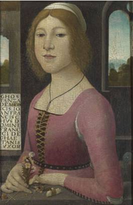 Costanza Caetani, ca. 1480-1490 (style of Domenico Ghirlandaio) (1449-1494) National Gallery, London   NG2490
