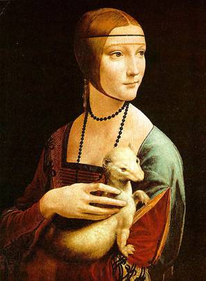Cecilia Gallerani, ca. 1483 (Leonardo da Vinci) (1452-1519)           National Museum, Krakow 