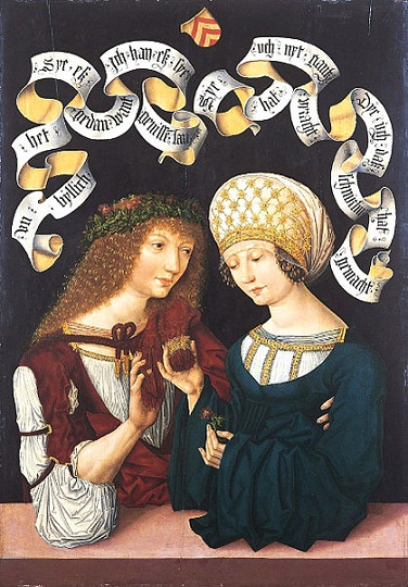 A Pair of Lovers, ca. 1485 (Meister des Hausbuches) (fl. 1475-1500)  Schloss Friedenstein, Gotha  
