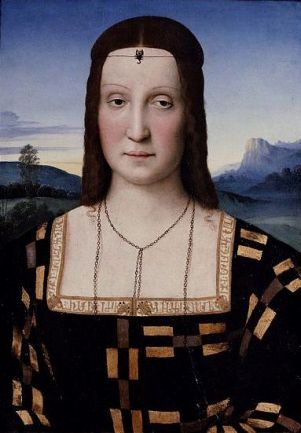 Elisabetta Gonzaga, ca. 1504 (Raphael) (1483-1520)       Uffizi   