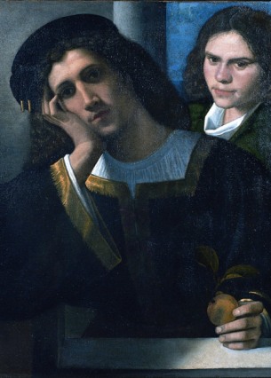 Two Youths ca. 1510 attrib Giorgione) (1477-1510) Palazzo Corsini, Firenze