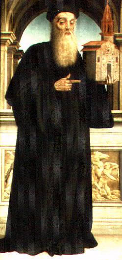 Baldo Magini with model of San Fabiano Church, 1522  (Niccolo Soggi) (ca. 1480-1552) Prato Cathedral, Tuscany