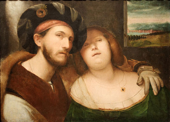 A Loving Couple, ca 1520 by Altobello Melone  Museum of Fine Arts Budapest  Inv 6386