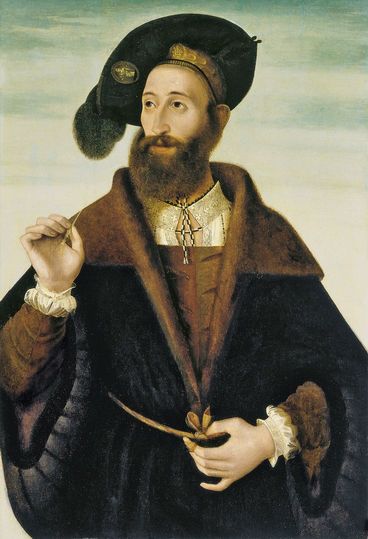 A Man ca 1525-1530 by Bartolomeo Veneto  Thyssen Museum