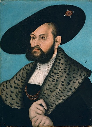 Margrave Albrecht of Brandenburg-Ansbach, Duke of Prussia, 1528     (Lucas Cranach the Elder) (1472-1553)  Herzog Anton Ulrich Museuml, Braunschweig