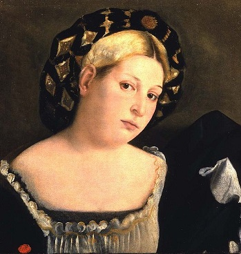 A Young Woman ca. 1520 Palma Vecchio 1480-1528   Locataion TBD  