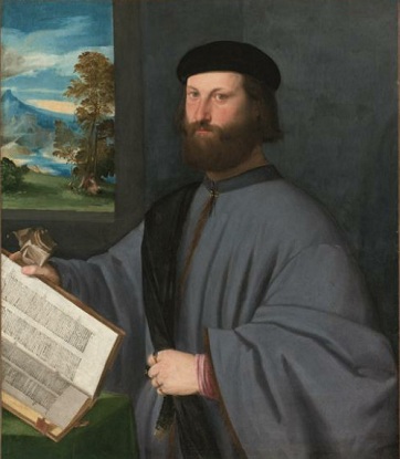A Venetian Gentleman, ca. 1525-1530 (Bonifazio Veronese) (1487-1555) Noortman Master Paintings Ltd., London