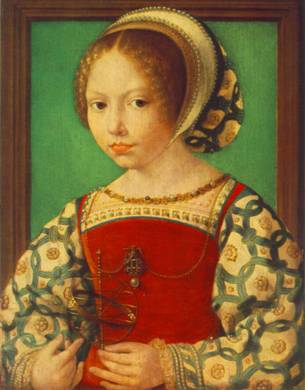 A Young Girl with Astronomical Instrument,  ca. 1520  (Jan Gossaert/Mabuse) (1470-1532)  The National Gallery, London           