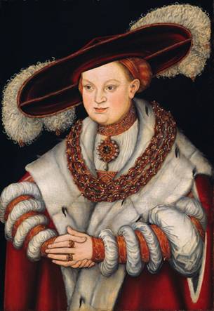 Magdalena of Saxony, wife of  Joachim II of Brandenburg,  ca. 1529  (Lucas Cranach the Elder) (1472-1553) The Art Institute of Chicago  1938.310 