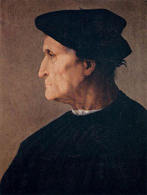 A Man ca. 1520-1522 Rosso Fiorentino 1494-1540 Pitti Palace Firenze Florence old profile Italy hat grey gray hair 1521