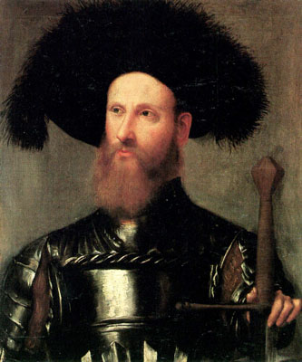 A Man with Armour, ca. 1520 (Girolama di Romanino) (1484-1566)   Location TBD 
