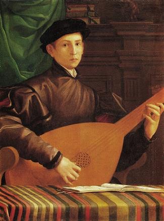 A Young Man playing the Lute, ca. 1536 (attributed to Jacopino del Conte) (1510-1598)  Musée Jacquemart-André, Paris