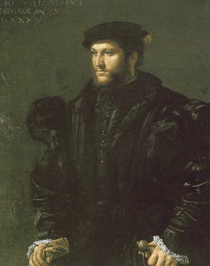 A Gentleman in Black 1535  by Girolamo da Carpi 1501-1556