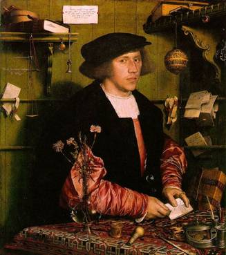Georg Gisze, a  German Merchant in London, ca. 1532   (Hans Holbein the Younger)  (1497-1543)     Staatliche Museen zu  Berlin,    Gemäldegalerie