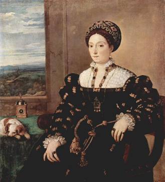 Eleonora de Gonzaga, ca. 1538   (Titian)  (ca. 1488-1576)  Galleria degli Uffizi.  Firenze 
