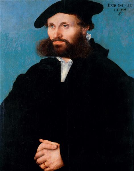 A Man 1544 by Lucas Cranach the Elder and Younger 1515-1586  SKD Gal Nr 1917A