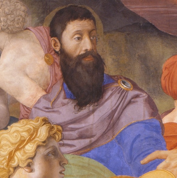 A Man probably Stefan IV Colonna ca 1545 by Bronzino detail of Crossing of Red Sea  Palazzo Vecchio Florence Chapel of Eleonora of Toledo
