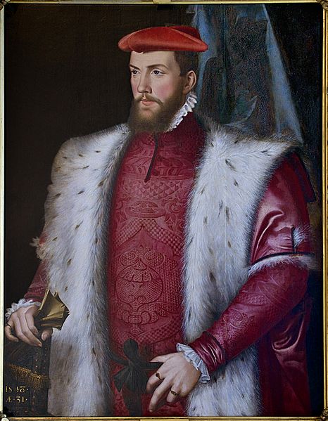 Odet de Coligny Cardinal de Chatillon  ca 1548 by atelier of Francois Clouet   Musee Conde PE48