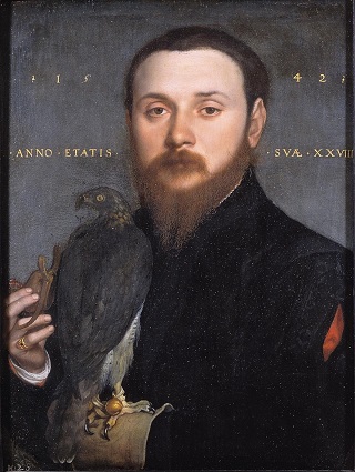 A Falconer at 28 years old, ca. 1542 (Hans Holbein the Younger) (1497-1543)  Mauritshuis, Den Haag, 277 