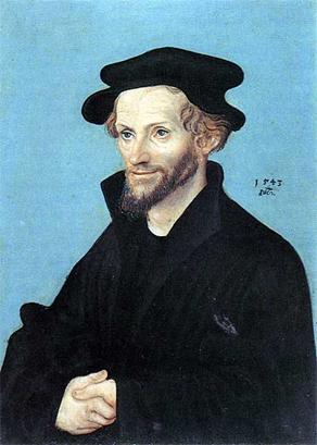 Philip Melanchthon, 1543  (Lucas Cranach the Elder)    (1472-1553)  Private Collection, Hamburg 