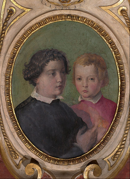 Don Giovanni and Don Garzia de Medici ca  1556-1558 attrib Bronzino Palazzo Vecchio  Sala di Cosimo