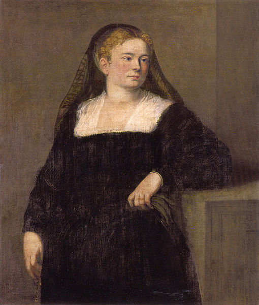 A Lady in Mourning ca 1555 by Jacopo Tintoretto  Gemaldegalerie Alte Meister Dresen