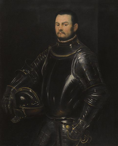 A Young Bearded Man Wearing Armor ca 1555 by Tintoretto 1518-1594  Location TBD