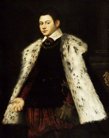 A Young Man in Fur Coat 1558  by studio of Jacopo Tintoretto 1518-1594  Fitzwilliam Museum
