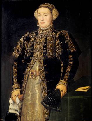 Catherine Hapsburg, Queen of Portugal, ca. 1552-1553   (Antonis Mor) (1520-1578)  Museo del Prado, Madrid     P02109    