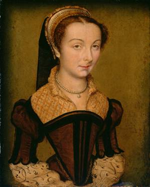 Louise de Halluin, dame de Cipierre,  ca. 1555 (Corneille de Lyon) (1500-1575)     The Art Institute of Chicago, IL  1933.1061 

