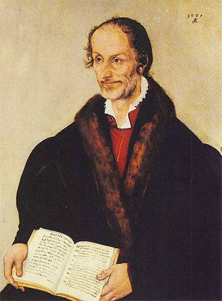 Philip Melanchthon, ca. 1559   (Lucas Cranach the Younger)  (1515-1586)      Städel Museum, Frankfurt am Maim INV SG 349 
