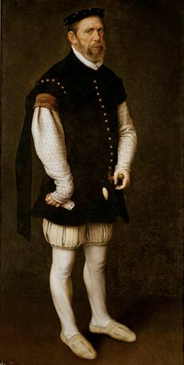 Pejerón, Clown of the Grand Duke of Alba,  ca. 1560 (Antonis Mor) (1520-1579) Museo Nacional del Prado, Madrid,  P02107 

