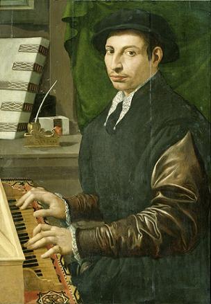 Young man playing the Clavichord, ca. 1560-1567 (Attributed to Francesco Traballesi) (ca. 1544-1588) Rijksmuseum Amsterdam, SK-A-503