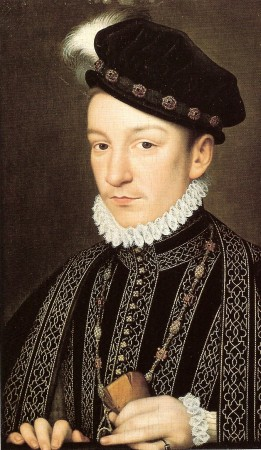 Charles IX at about 16 years old, ca.  1567 (Francois Clouet) (1510-1572)    Location TBD   