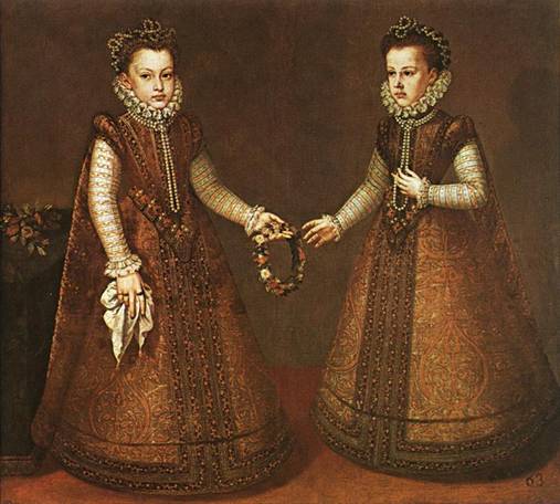 Infantas Isabel Clara Eugenia and Catalina Micaela,  ca. 1571  (Alonso Sanchez Coello) (1531-1588) Museo Nacional del Prado, Madrid
