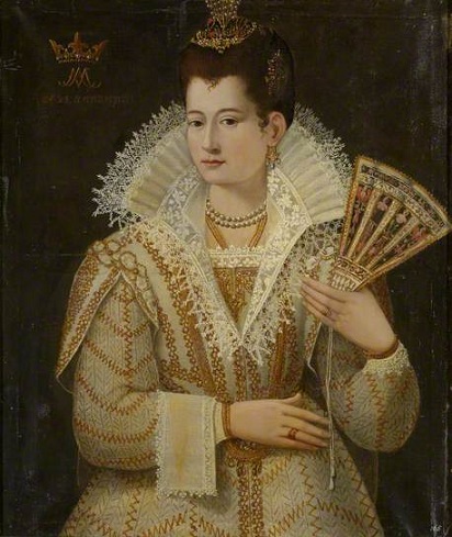 A Lady at 23 years of age, "Countess Miranda", 1571 (circle of Santi di Tito) (1536-1603)  Oxburgh Hall, Norfolk, UK,  National Trust, 1210350