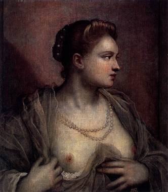 A Woman Revealing Her Breasts,  ca. 1570   (Tintoretto) (1518-1594)    Museo Nacional del Prado, Madrid 