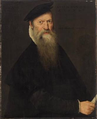 Musicianat 62 years old.  1574  (Cornelis de Visscher) (1520-1586)   Kunsthistorisches Museum, Wien     GG_373 