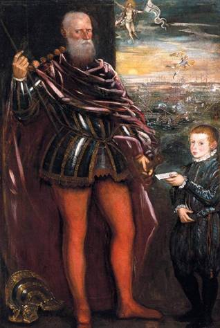 Sebastiano Venier with a Page, posthumous?famous  ca. 1580  (Tintoretto) (1518-1594)   Location TBD