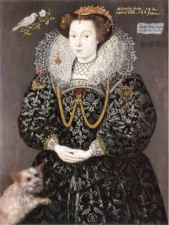 Elizabeth Brydges, later Kennedy, at 14 years old 1589 (Hieronimo Custodis) (fl. 1589-1598)  Woburn Abbey, Woburn UK