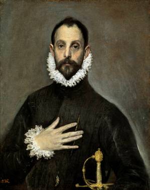 A Nobleman with his Hand on his Chest, ca. 1580  (El Greco) (1541-1618)    Museo Nacional del Prado, Madrid  P00809