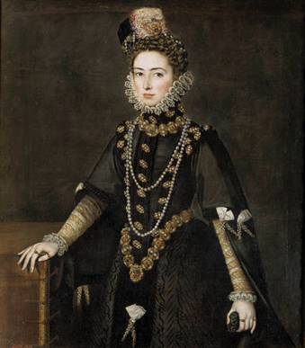 Catalina Micaela Duchess of Savoy, ca. 1584-1585  (Alonso Sánchez Coello) (1531-1588)   Museo Nacional del Prado, Madrid   P01139 