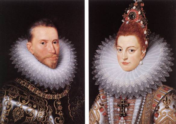 Albert VII and Infanta Isabella Clara Eugenia,  ca. 1598    (Franz Pourbus the Younger)    (1569-1622)     Galleria Borghese, Roma       